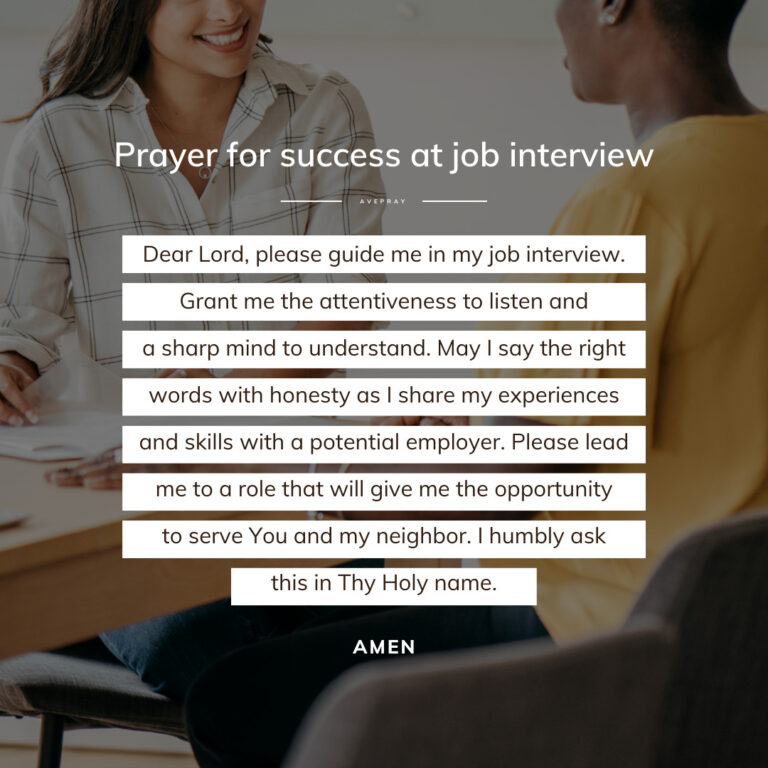 Prayer for success at job interview AvePray