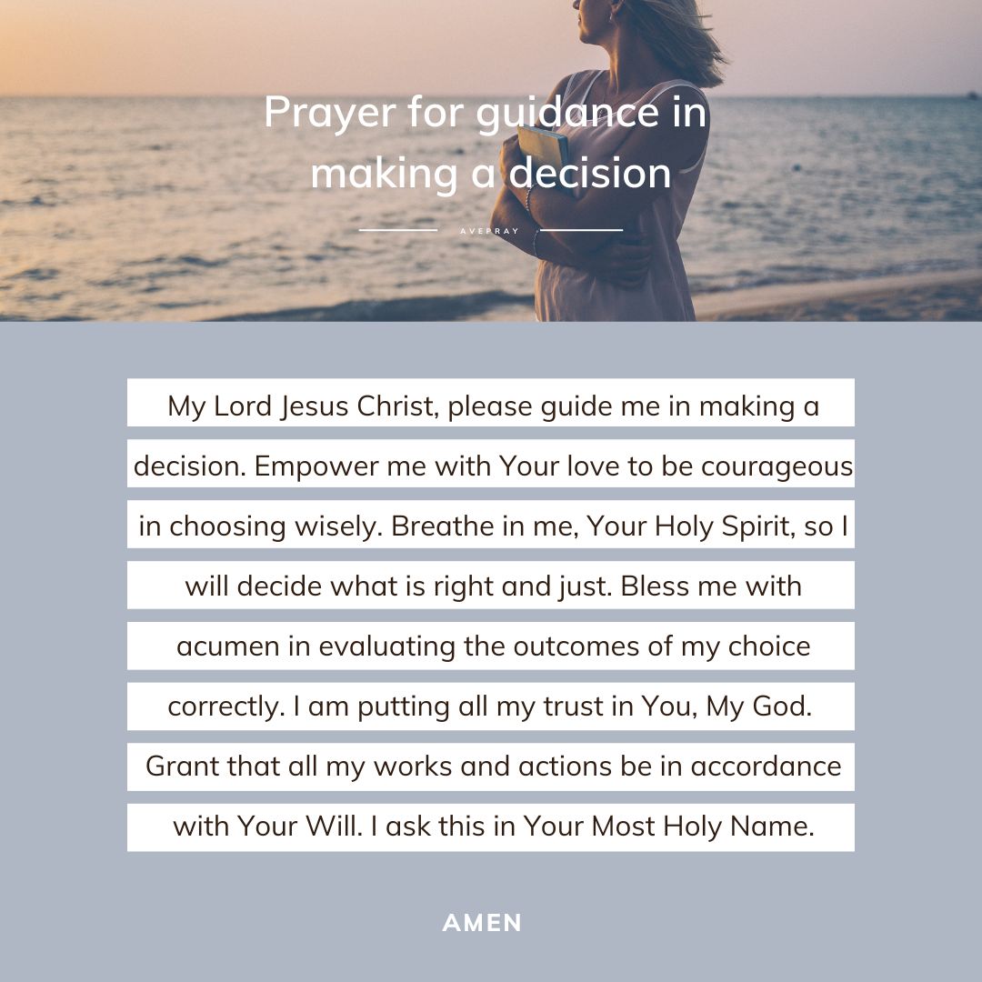 Prayer For Guidance In Making A Decision Avepray
