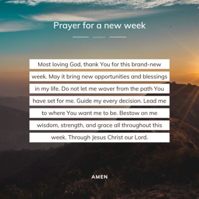 Short prayer for a new week - square - AvePray