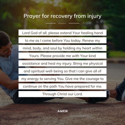 Short prayer for recovery from injury - square - AvePray