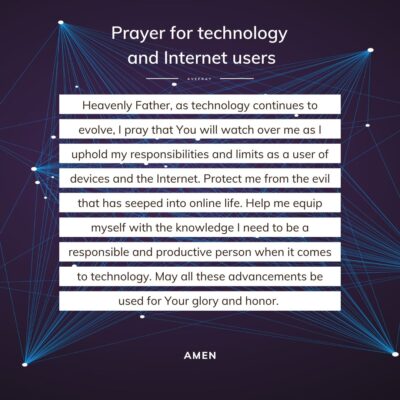 Short prayer for technology and Internet users - square - AvePray