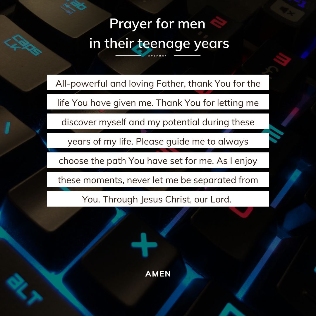 Short prayer for men in their teenage years - square - AvePray