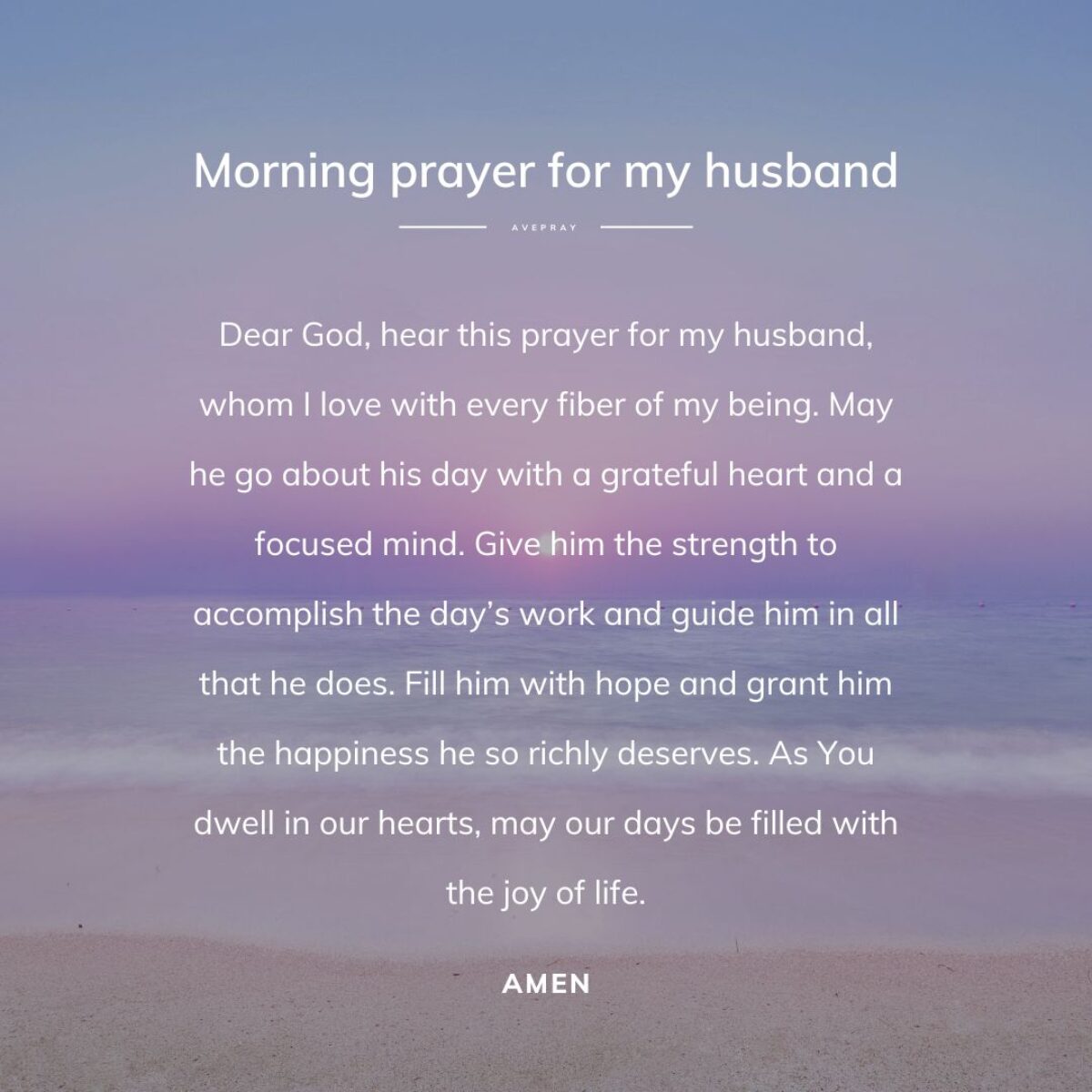 Morning prayer for my husband – AvePray