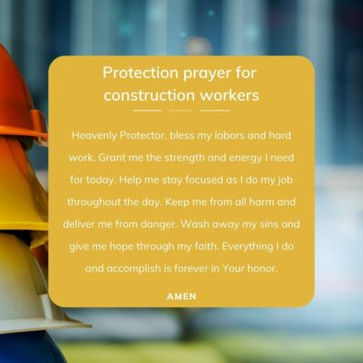 Short protection prayer for construction workers - square - AvePray