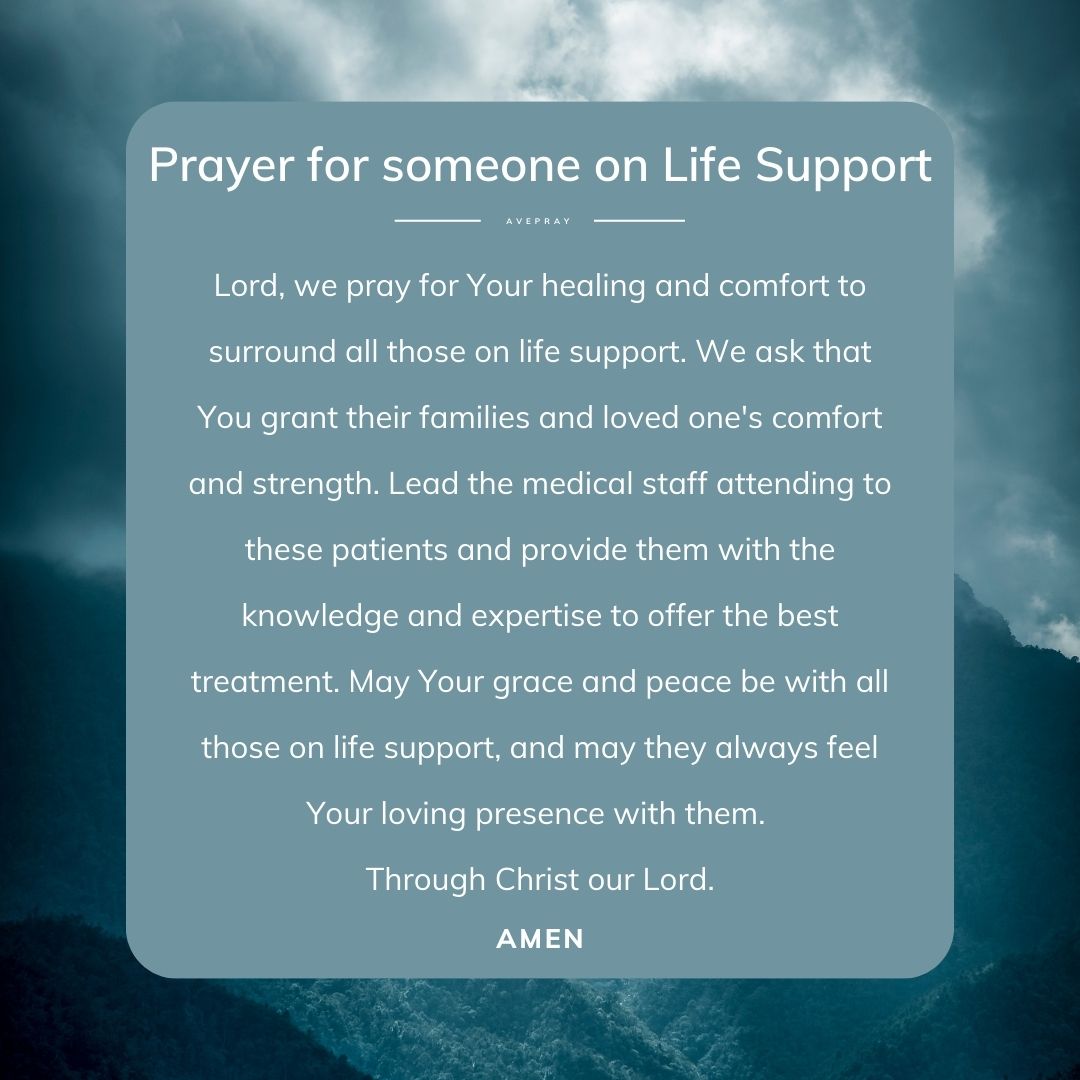 Short prayer for someone on Life Support - square - AvePray